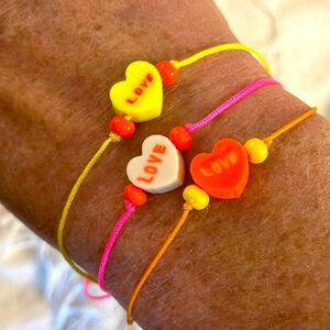 New Super Cute Triple Love Adjustable Bracelet Set